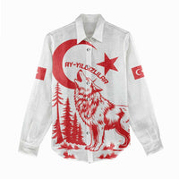 Custom Turkey Football Women Casual Shirt Turkyie Wolf With Crescent-Stars