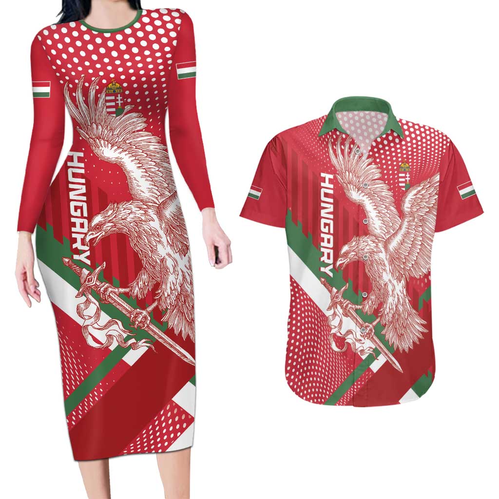 Custom Hungary Football Couples Matching Long Sleeve Bodycon Dress and Hawaiian Shirt Come On Magyarok