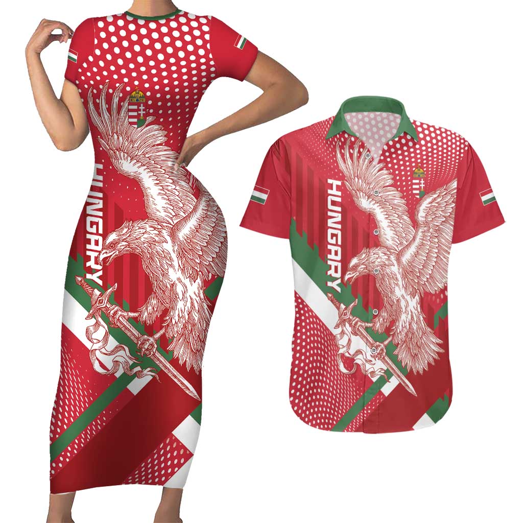 Custom Hungary Football Couples Matching Short Sleeve Bodycon Dress and Hawaiian Shirt Come On Magyarok