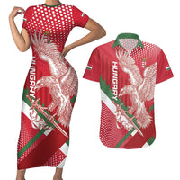 Custom Hungary Football Couples Matching Short Sleeve Bodycon Dress and Hawaiian Shirt Come On Magyarok