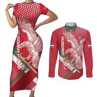 Custom Hungary Football Couples Matching Short Sleeve Bodycon Dress and Long Sleeve Button Shirt Come On Magyarok