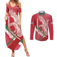 Custom Hungary Football Couples Matching Summer Maxi Dress and Long Sleeve Button Shirt Come On Magyarok