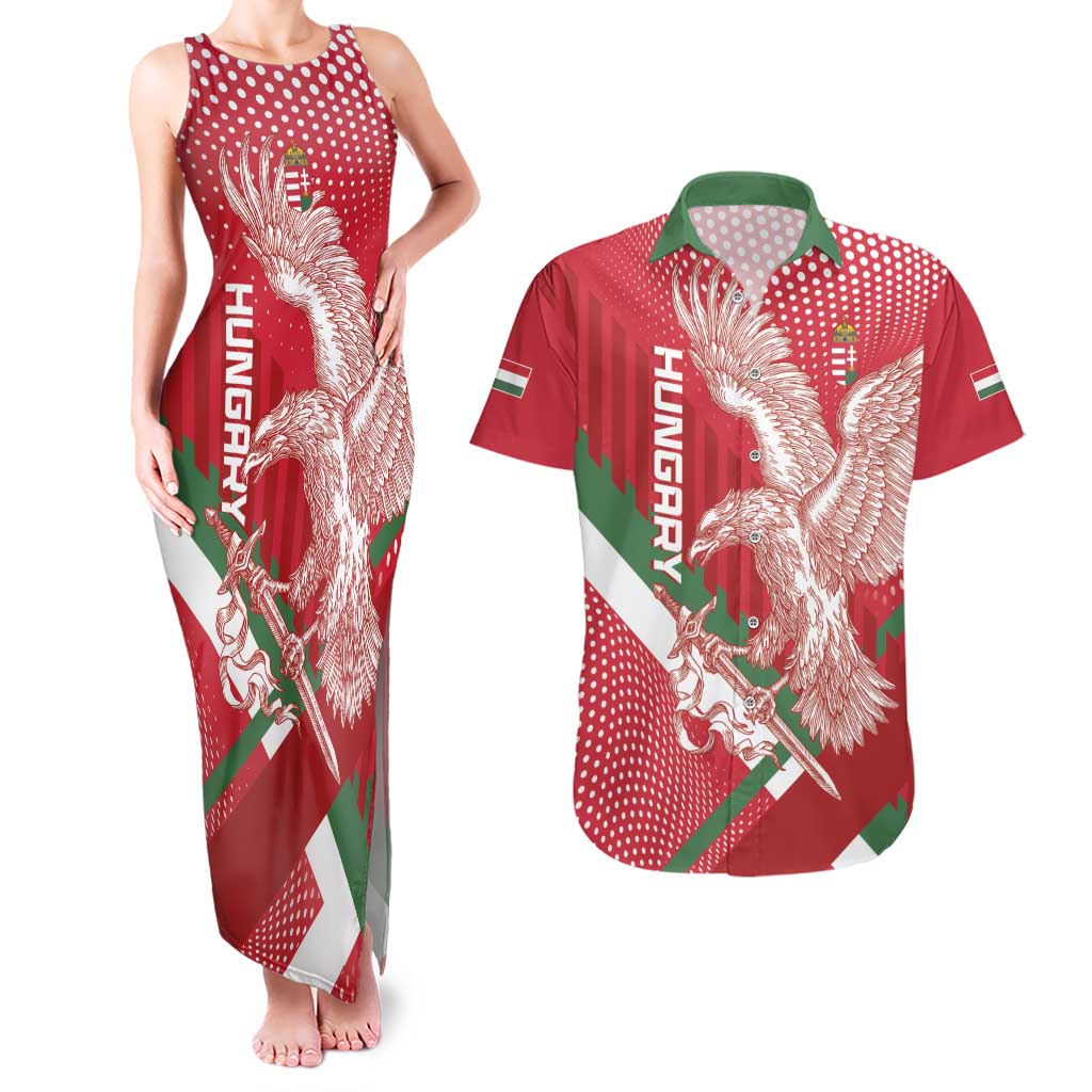 Custom Hungary Football Couples Matching Tank Maxi Dress and Hawaiian Shirt Come On Magyarok