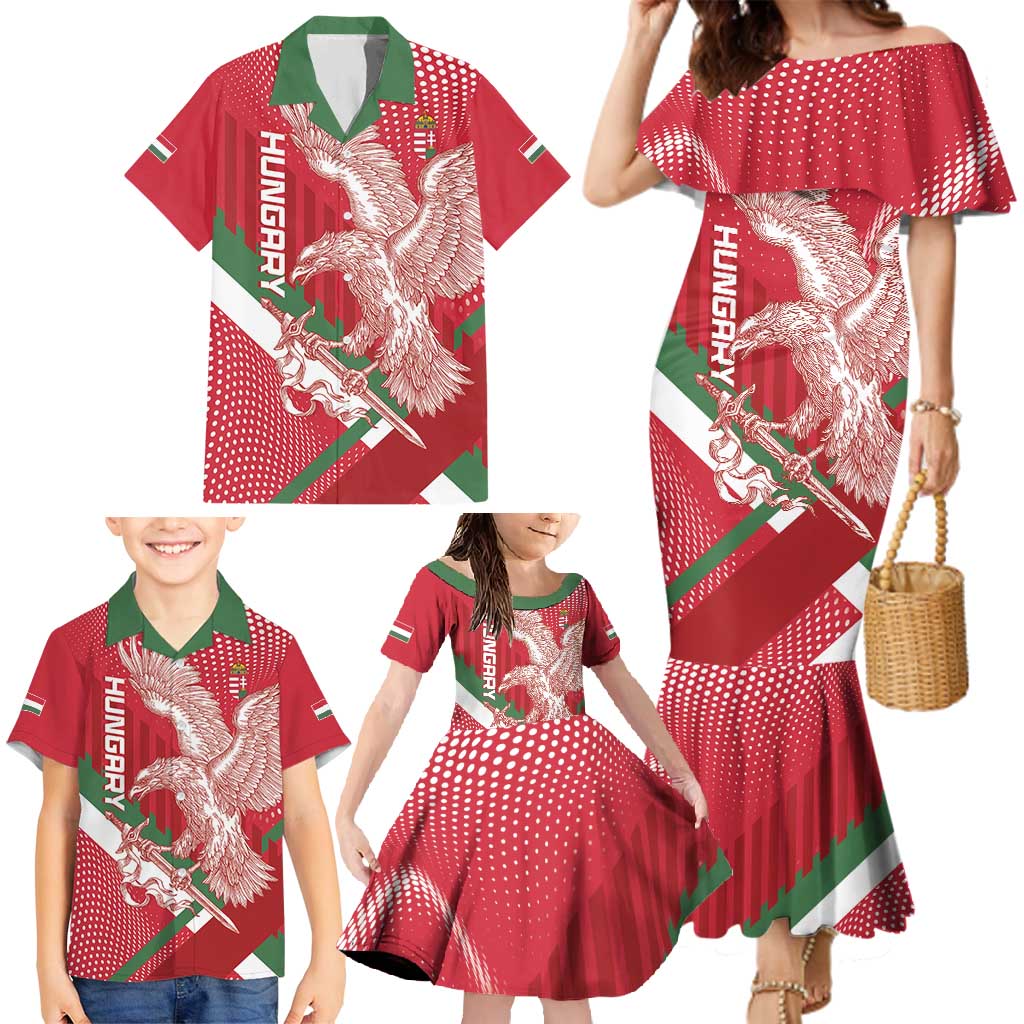 Custom Hungary Football Family Matching Mermaid Dress and Hawaiian Shirt Come On Magyarok