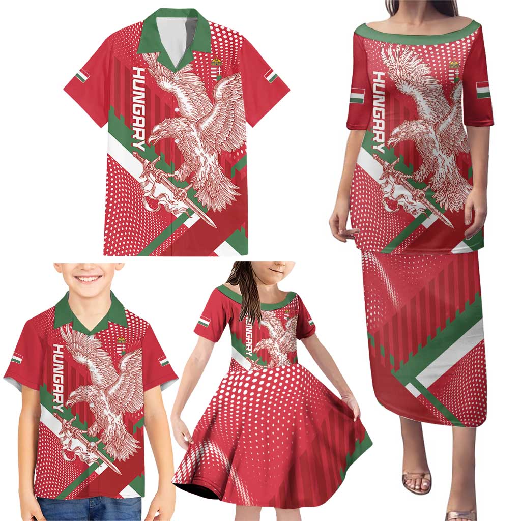 Custom Hungary Football Family Matching Puletasi and Hawaiian Shirt Come On Magyarok