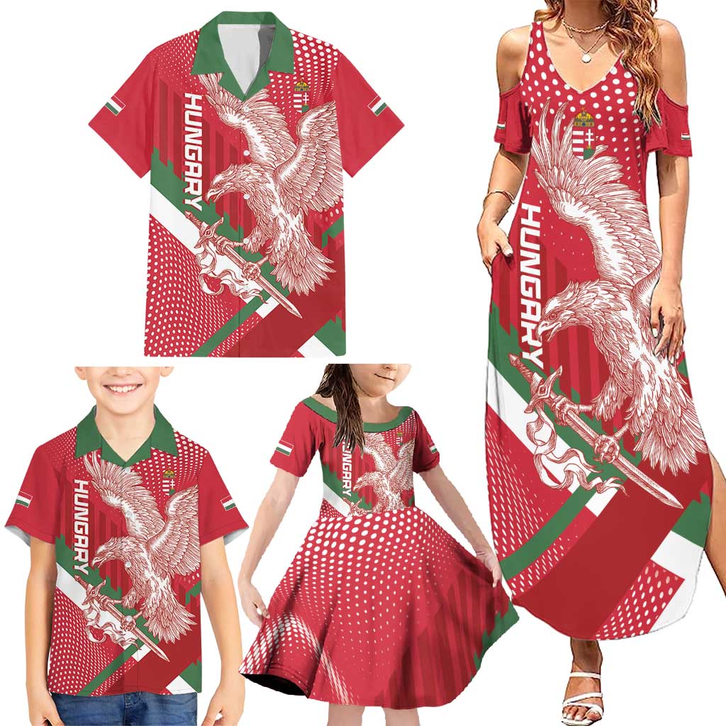 Custom Hungary Football Family Matching Summer Maxi Dress and Hawaiian Shirt Come On Magyarok