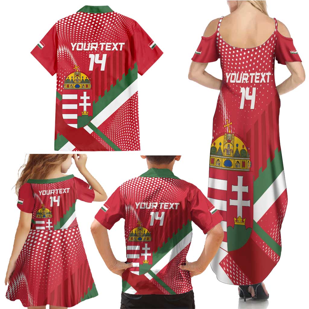 Custom Hungary Football Family Matching Summer Maxi Dress and Hawaiian Shirt Come On Magyarok