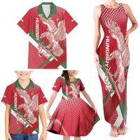 Custom Hungary Football Family Matching Tank Maxi Dress and Hawaiian Shirt Come On Magyarok