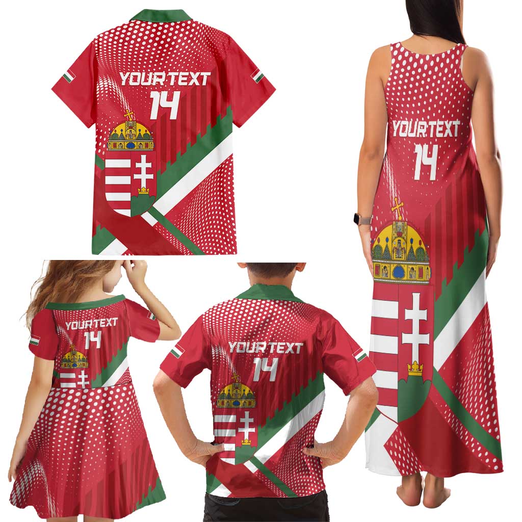 Custom Hungary Football Family Matching Tank Maxi Dress and Hawaiian Shirt Come On Magyarok