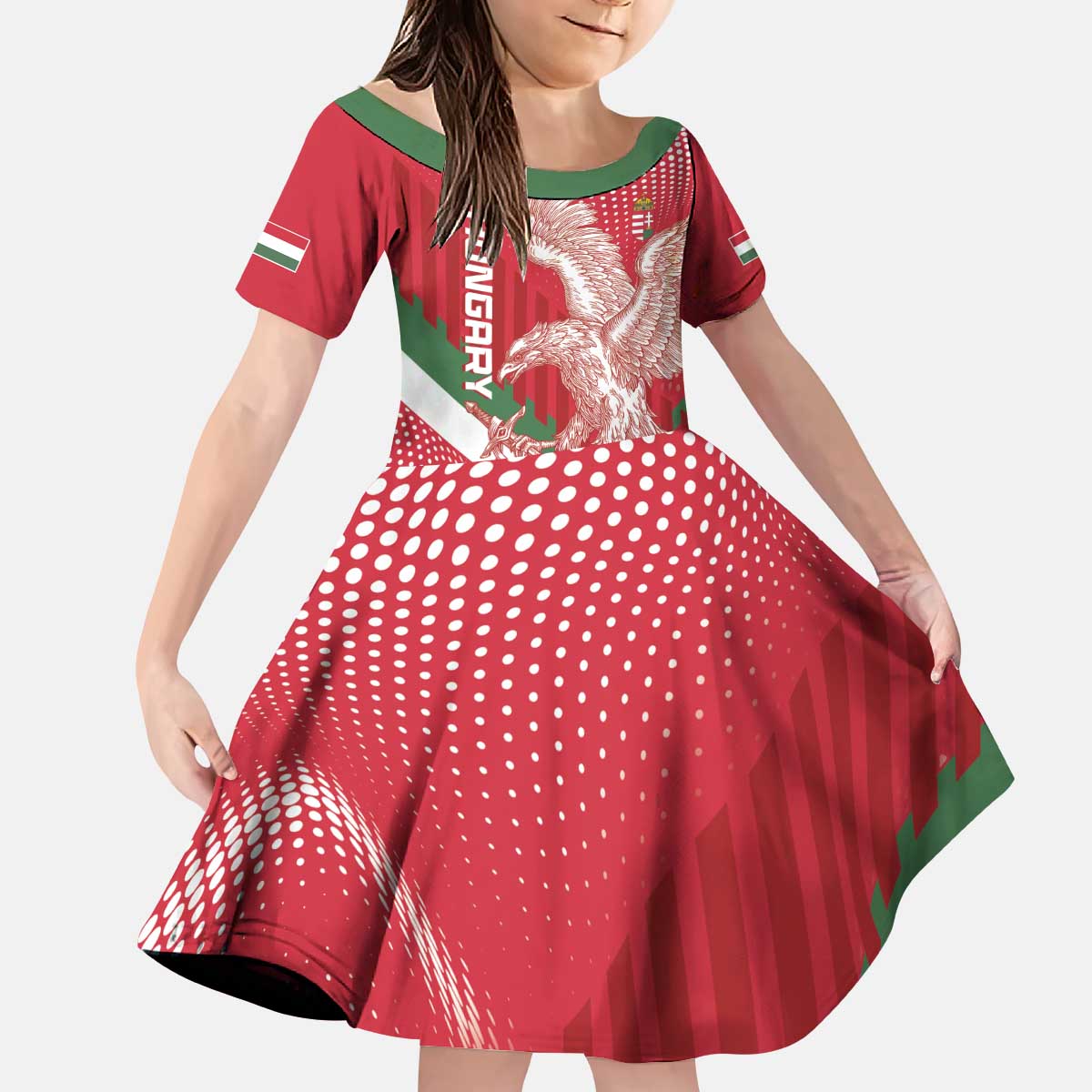 Custom Hungary Football Kid Short Sleeve Dress Come On Magyarok