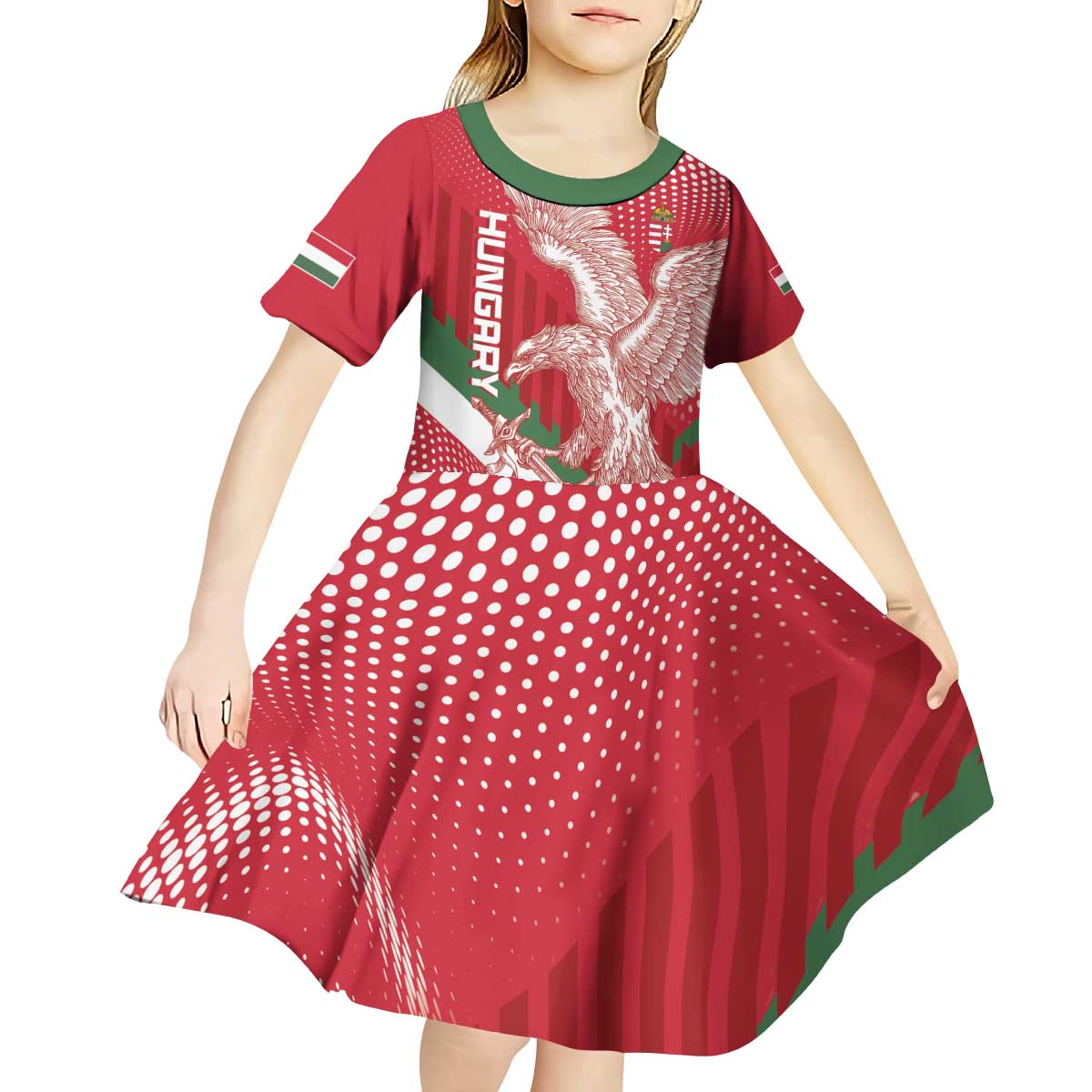 Custom Hungary Football Kid Short Sleeve Dress Come On Magyarok