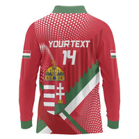 Custom Hungary Football Long Sleeve Polo Shirt Come On Magyarok