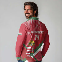 Custom Hungary Football Long Sleeve Polo Shirt Come On Magyarok