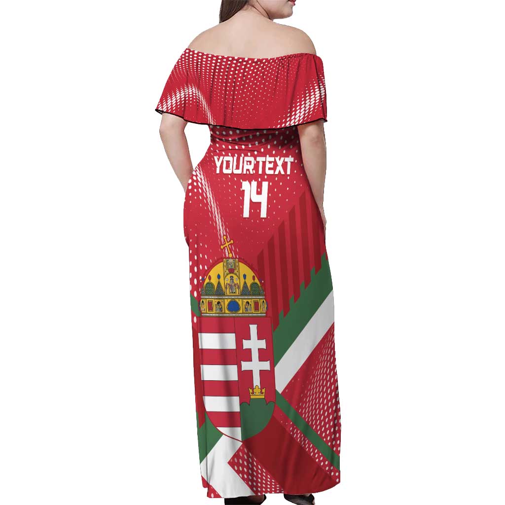 Custom Hungary Football Off Shoulder Maxi Dress Come On Magyarok