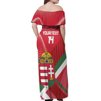 Custom Hungary Football Off Shoulder Maxi Dress Come On Magyarok