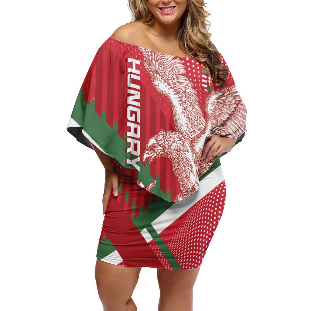 Custom Hungary Football Off Shoulder Short Dress Come On Magyarok