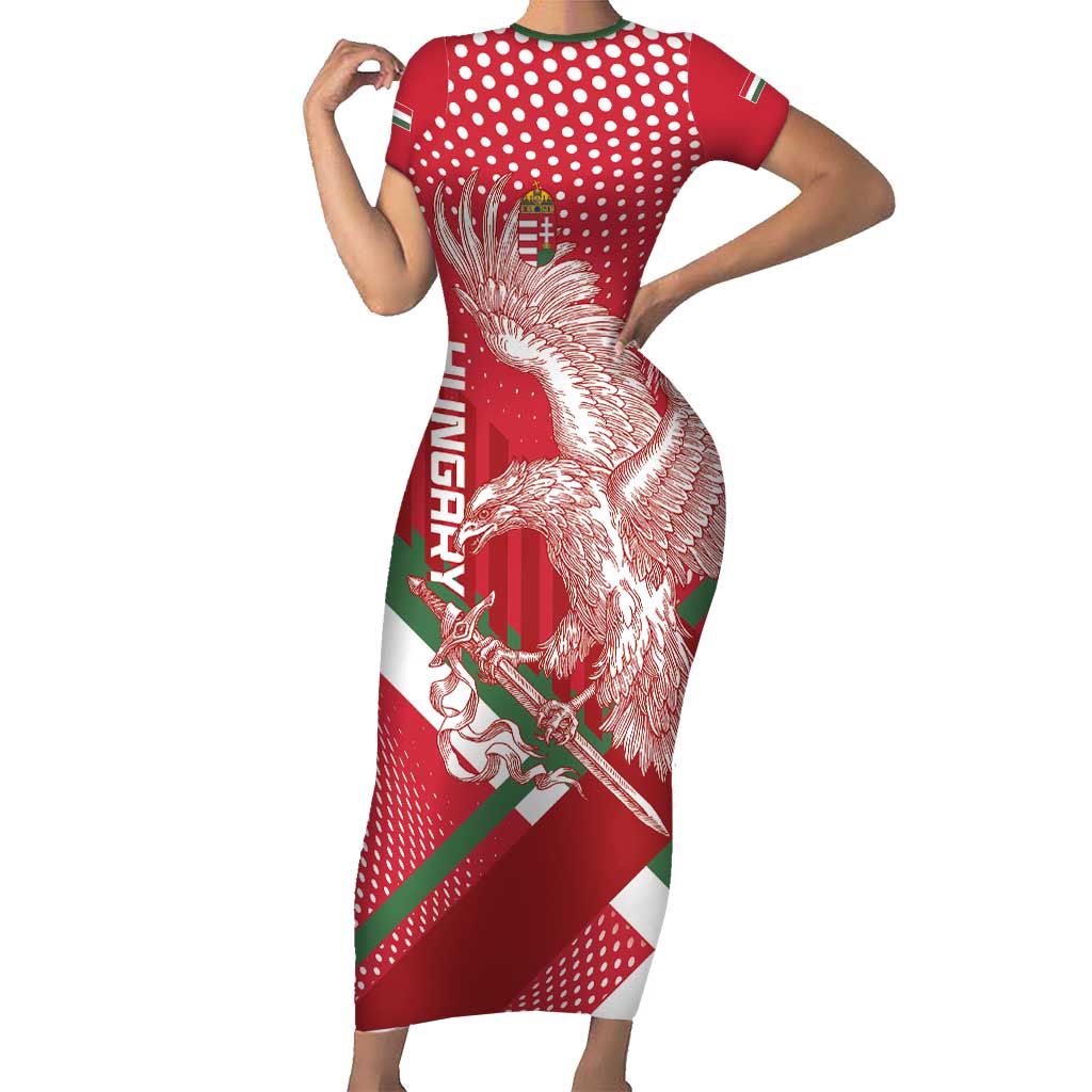 Custom Hungary Football Short Sleeve Bodycon Dress Come On Magyarok
