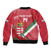 Custom Hungary Football Sleeve Zip Bomber Jacket Come On Magyarok