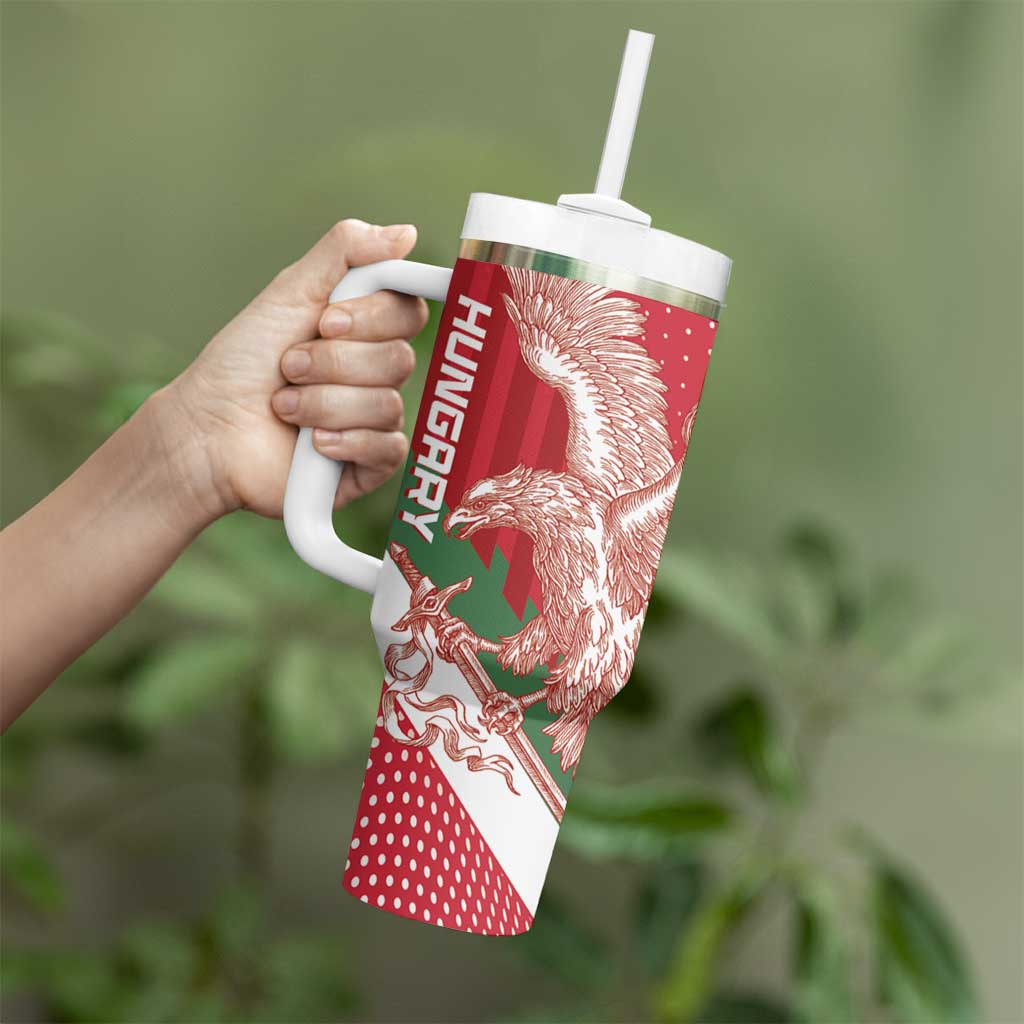 Custom Hungary Football Tumbler With Handle Come On Magyarok