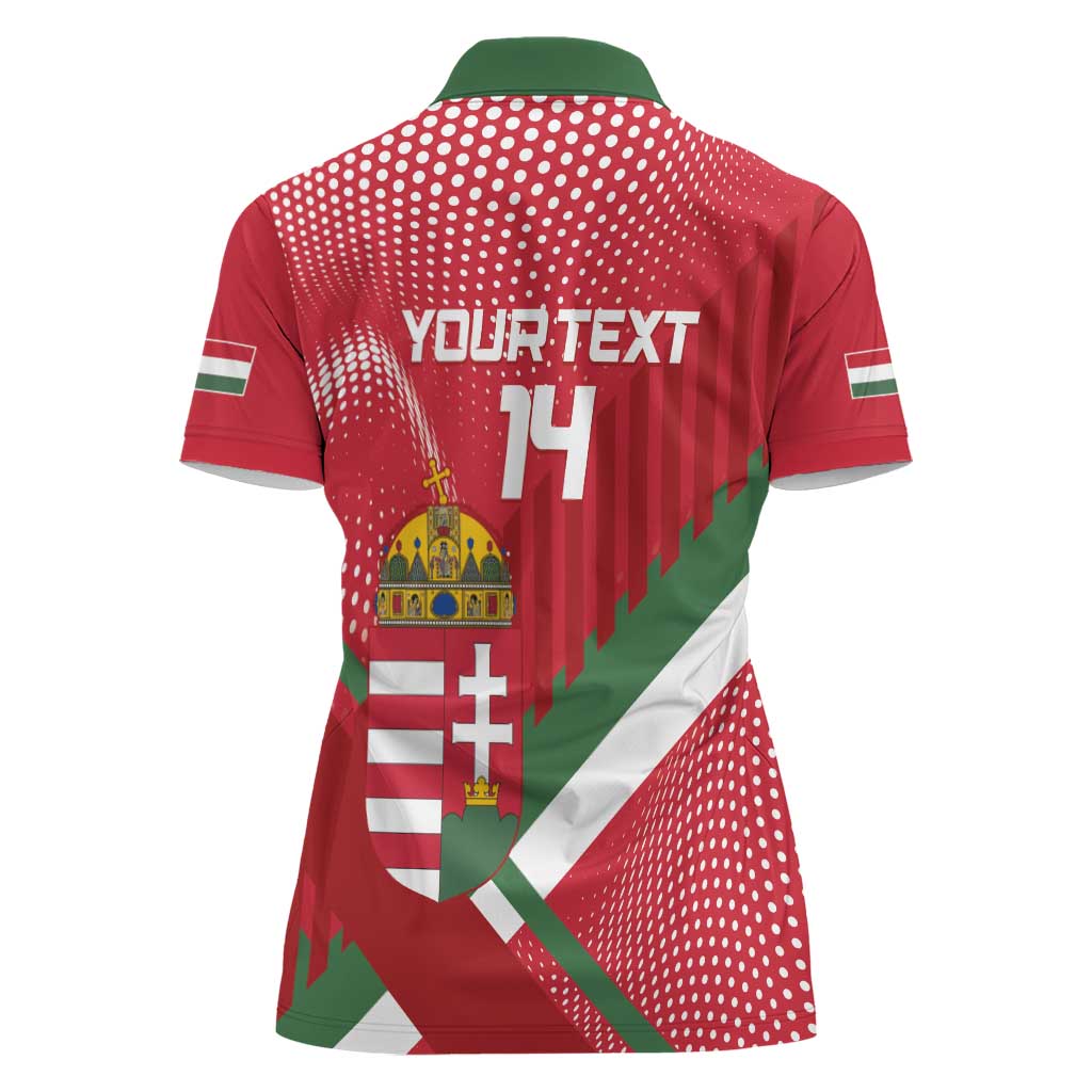 Custom Hungary Football Women Polo Shirt Come On Magyarok