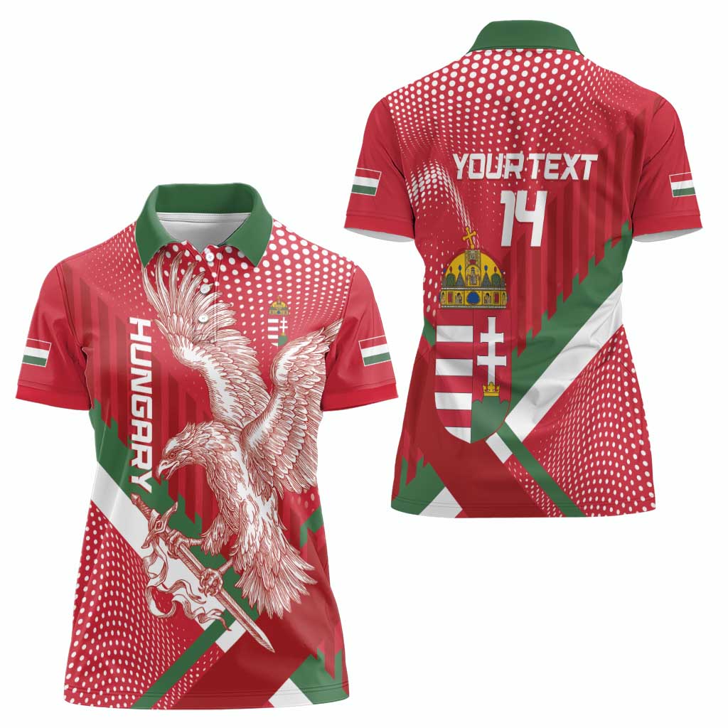 Custom Hungary Football Women Polo Shirt Come On Magyarok