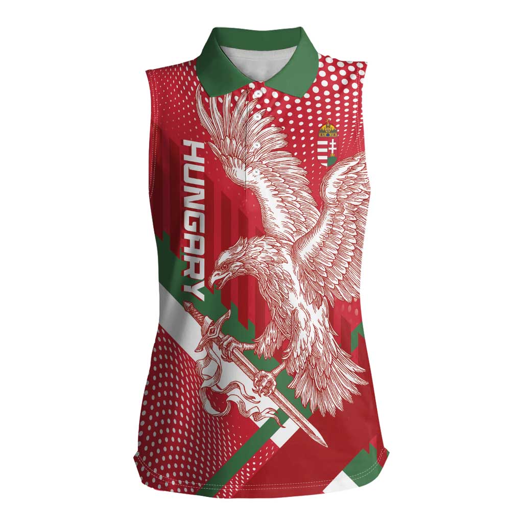 Custom Hungary Football Women Sleeveless Polo Shirt Come On Magyarok
