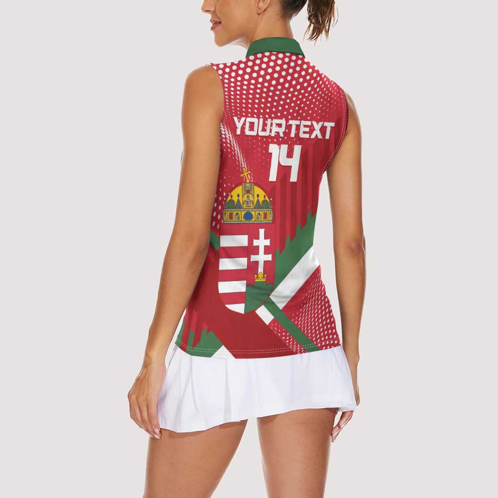 Custom Hungary Football Women Sleeveless Polo Shirt Come On Magyarok