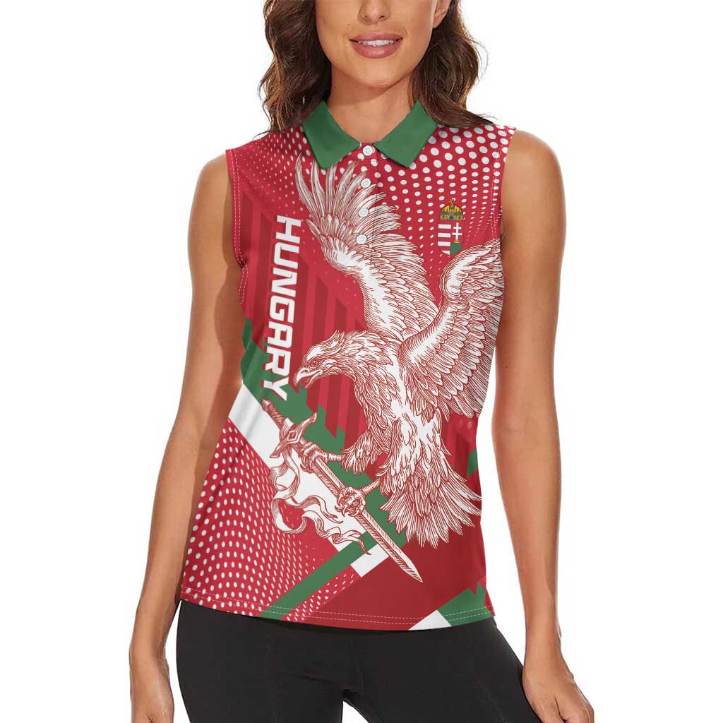 Custom Hungary Football Women Sleeveless Polo Shirt Come On Magyarok