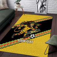 Jamaica 2026 Football Custom Area Rug Go Reggae Boyz Rasta Lion Sporty