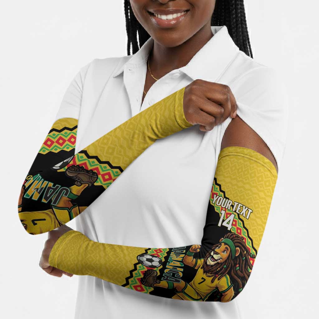 Jamaica 2026 Football Custom Arm Sleeves Go Reggae Boyz Rasta Lion Sporty