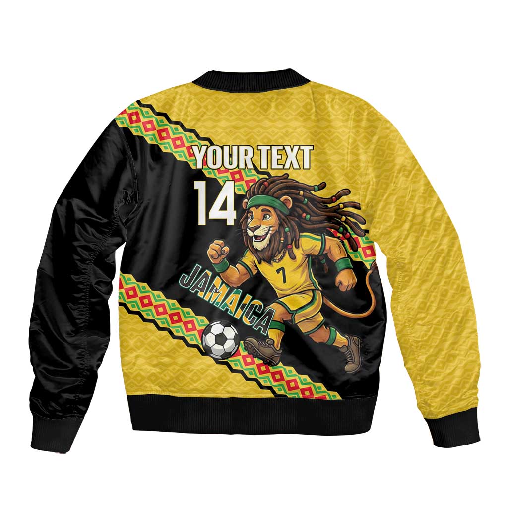Jamaica 2026 Football Custom Bomber Jacket Go Reggae Boyz Rasta Lion Sporty