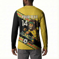 Jamaica 2026 Football Custom Button Sweatshirt Go Reggae Boyz Rasta Lion Sporty