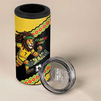Jamaica 2026 Football Custom 4 in 1 Can Cooler Tumbler Go Reggae Boyz Rasta Lion Sporty