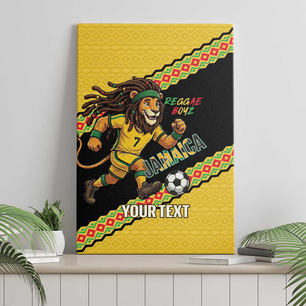 Jamaica 2026 Football Custom Canvas Wall Art Go Reggae Boyz Rasta Lion Sporty