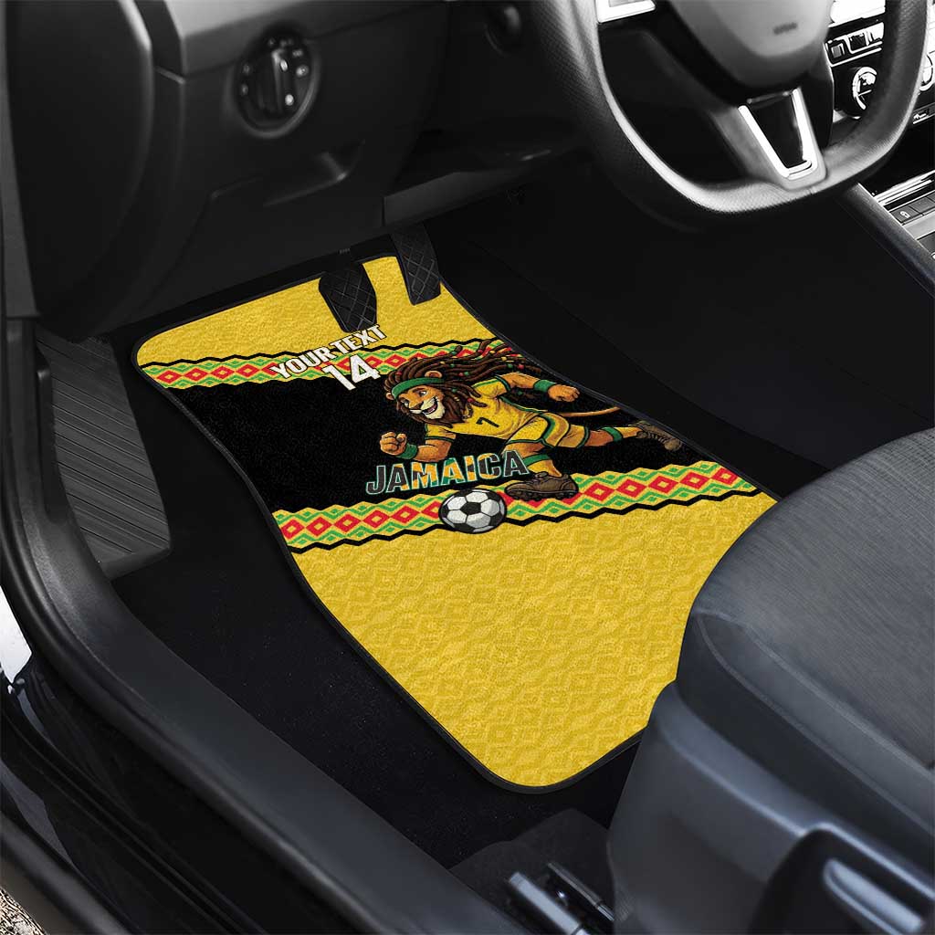 Jamaica 2026 Football Custom Car Mats Go Reggae Boyz Rasta Lion Sporty