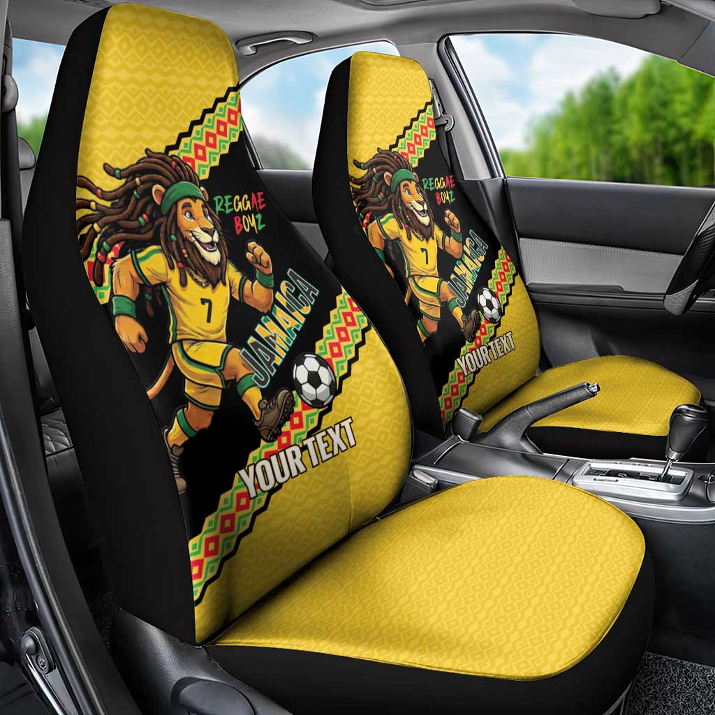 Jamaica 2026 Football Custom Car Seat Cover Go Reggae Boyz Rasta Lion Sporty