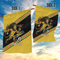 Jamaica 2026 Football Custom Garden Flag Go Reggae Boyz Rasta Lion Sporty