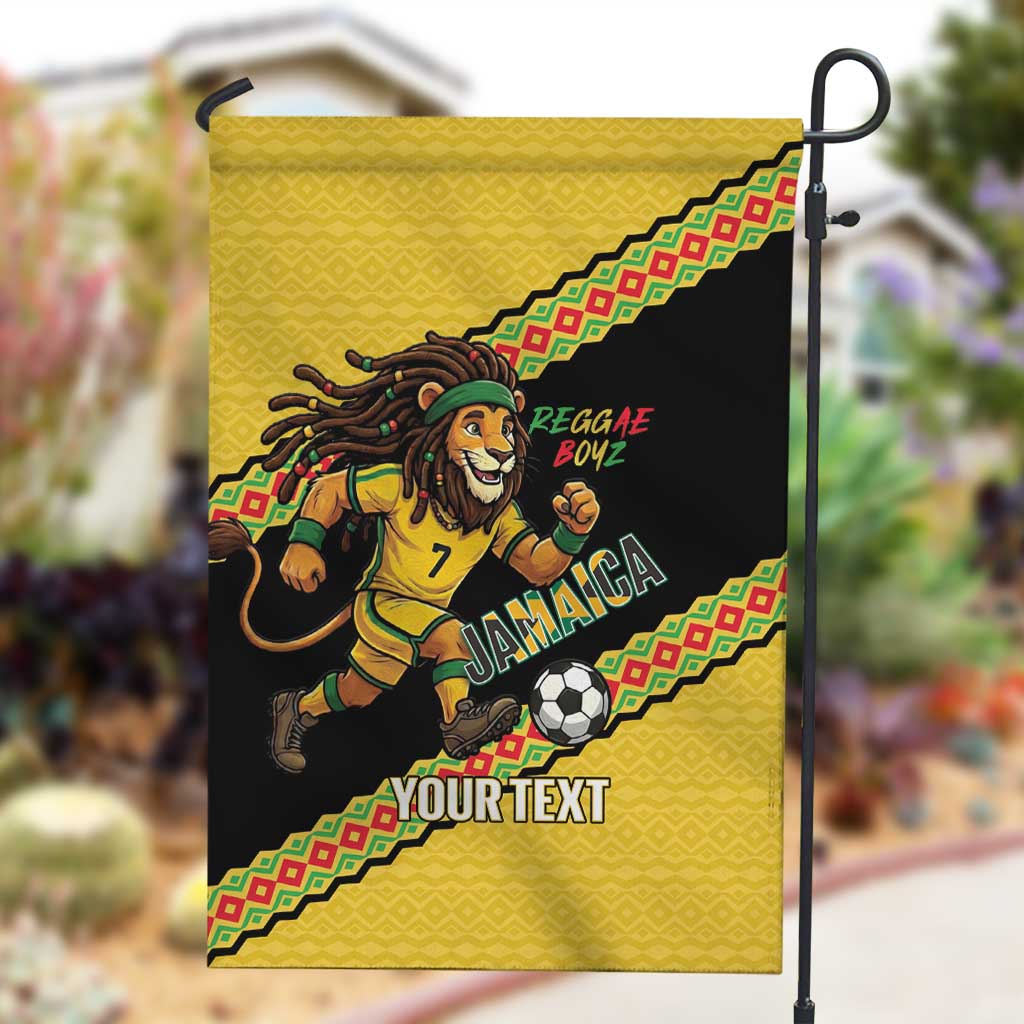 Jamaica 2026 Football Custom Garden Flag Go Reggae Boyz Rasta Lion Sporty