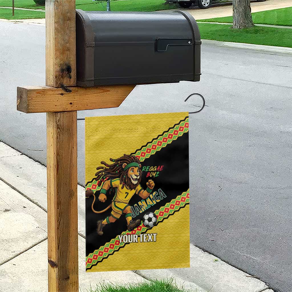 Jamaica 2026 Football Custom Garden Flag Go Reggae Boyz Rasta Lion Sporty
