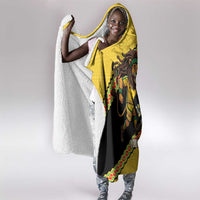 Jamaica 2026 Football Custom Hooded Blanket Go Reggae Boyz Rasta Lion Sporty