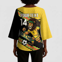 Jamaica 2026 Football Custom Kimono Sleeve Blouse Go Reggae Boyz Rasta Lion Sporty