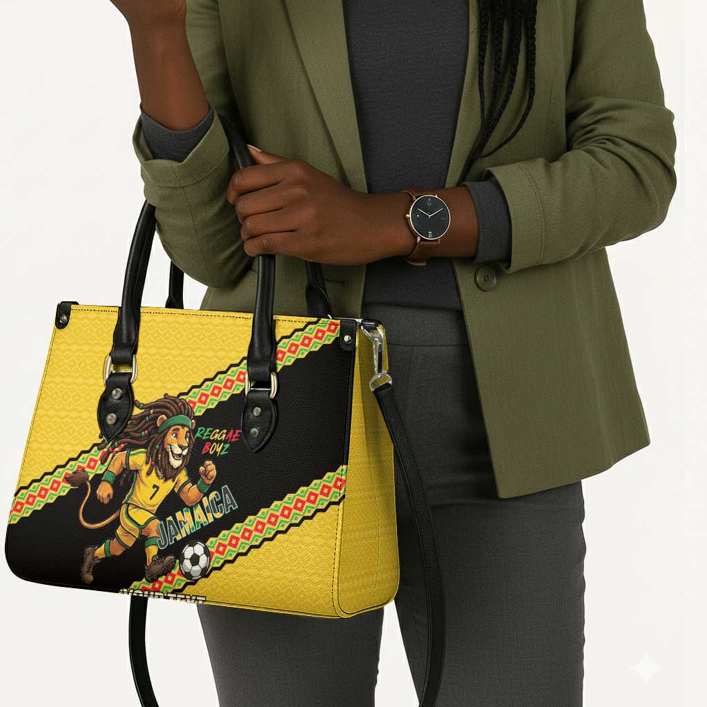 Jamaica 2026 Football Custom Leather Bag Go Reggae Boyz Rasta Lion Sporty