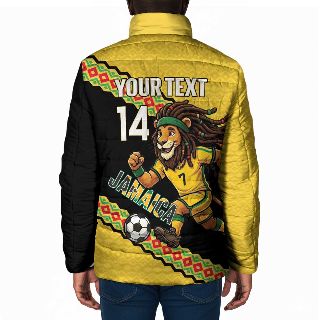 Jamaica 2026 Football Custom Padded Jacket Go Reggae Boyz Rasta Lion Sporty