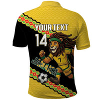 Jamaica 2026 Football Custom Polo Shirt Go Reggae Boyz Rasta Lion Sporty