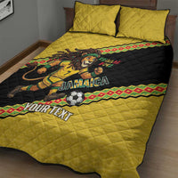 Jamaica 2026 Football Custom Quilt Bed Set Go Reggae Boyz Rasta Lion Sporty