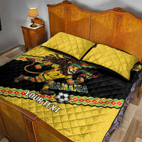 Jamaica 2026 Football Custom Quilt Bed Set Go Reggae Boyz Rasta Lion Sporty