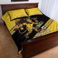 Jamaica 2026 Football Custom Quilt Bed Set Go Reggae Boyz Rasta Lion Sporty
