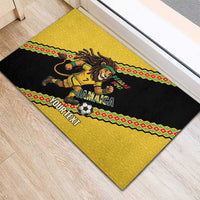 Jamaica 2026 Football Custom Rubber Doormat Go Reggae Boyz Rasta Lion Sporty
