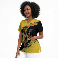 Jamaica 2026 Football Custom Scrub Top Go Reggae Boyz Rasta Lion Sporty