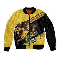 Jamaica 2026 Football Custom Sleeve Zip Bomber Jacket Go Reggae Boyz Rasta Lion Sporty